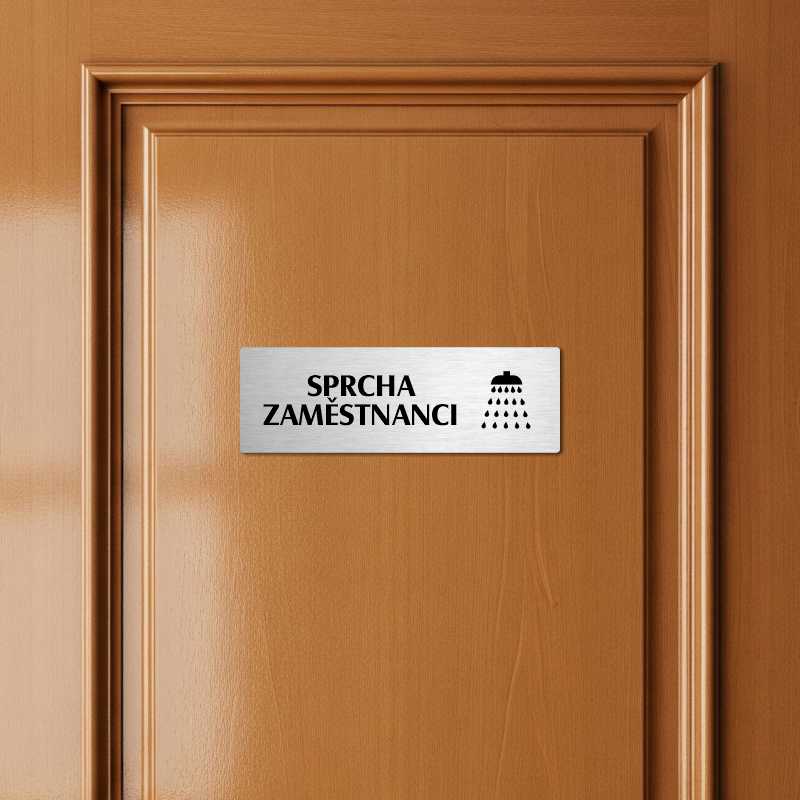Sprcha zaměstnanci, 200x66mm, stříbrná popiska s okrasným rámečkem  